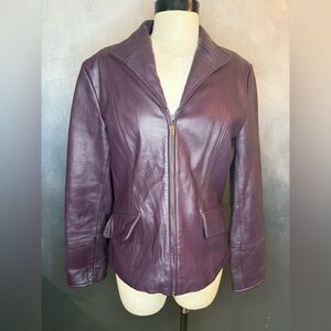 Pamela McCoy 100% Leather Jacket – Purple – Size Small